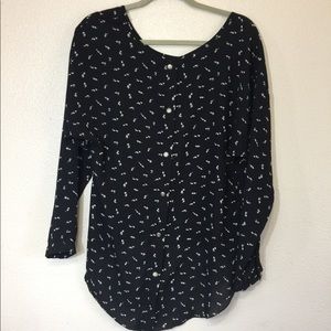 Button down back blouse